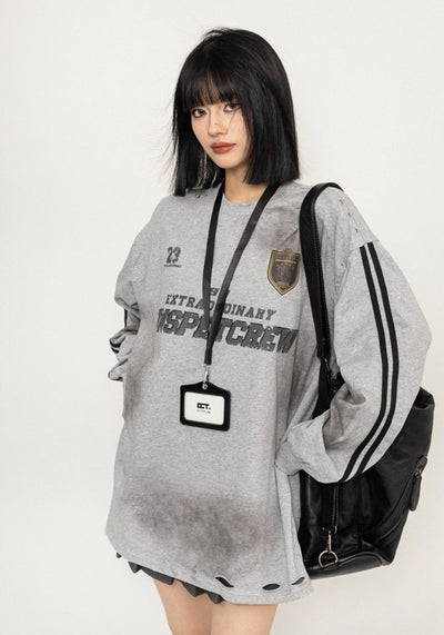 【ZERO STORE】Sideline sporty initial random wash sweatshirt  ZS0066