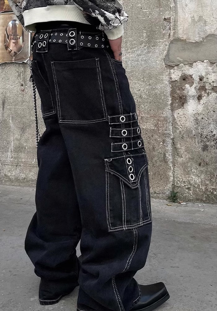 【DARKFOG】Gimmick pocket design cyber mode cargo denim pants  DF0040