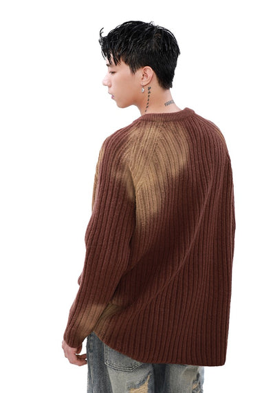 【MR nearly】Random color washed design knit sweater  MR0145