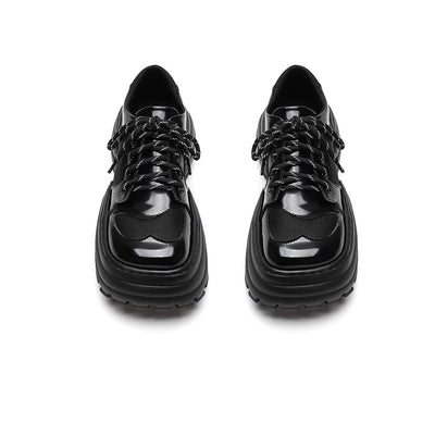 【9/9新作】Thick sole design silhouette glossy monotone color sneakers  HL3084