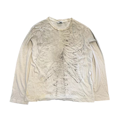Dirt color design bone style long sleeve T-shirt  HL3241