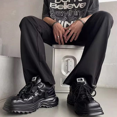 【7/1新作】Black Ankh Silhouette Leather Sneakers  HL3055