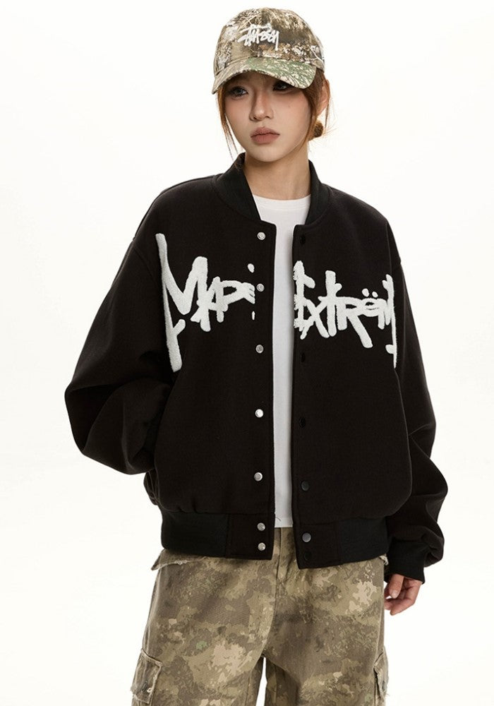 【Apocket】Front paint initial design blouson style jacket  AK0039