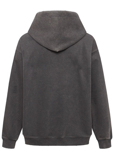 【Mz】Ground initial wide dark color hoodie  MZ0054