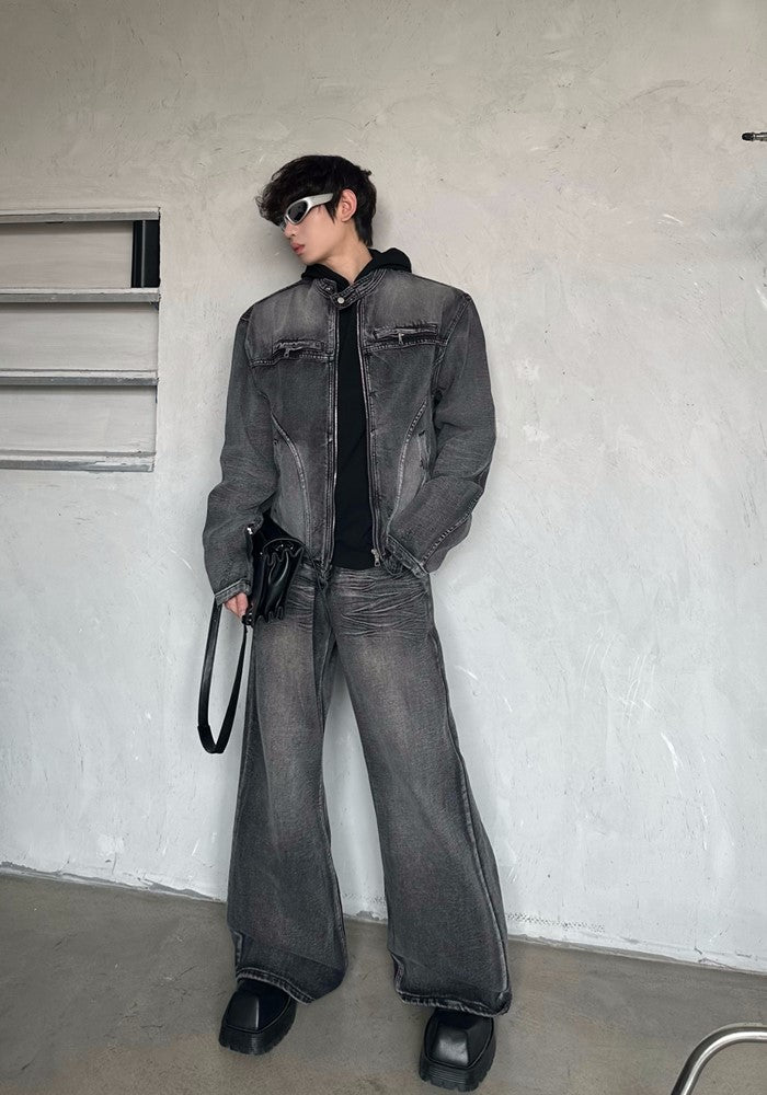 【MARTHENAUT】Dull wash vintage denim style set up  MH0047