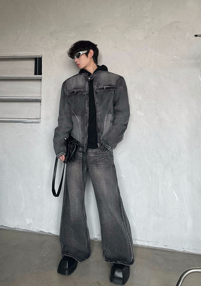 【MARTHENAUT】Dull wash vintage denim style set up  MH0047