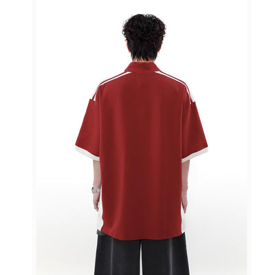 【MR nearly】Half Zipper  Stand-Up Neck T-Shirt  MR0081