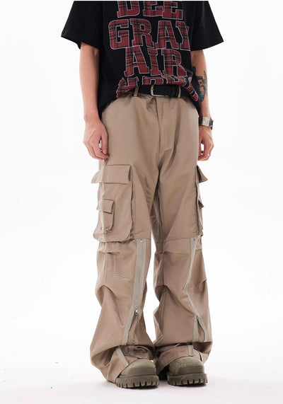 【BTSG】Double pocket hem zipper design gimmick cargo pants  BS0031
