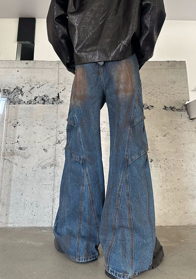 【MARTHENAUT】Dull wash vintage style denim pants  MH0055