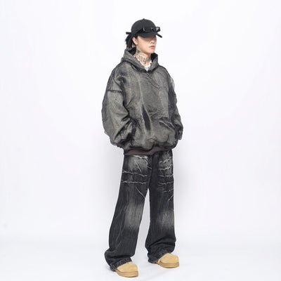 【Mz】Double layered design wide bra silhouette hoodie  MZ0050