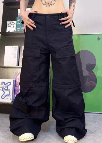 【TOKI】Doweled wide silhouette simple base knee damage pants  TK0003