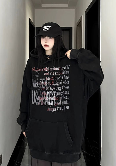 【W3】Multi-front initial design oversized hoodie  WO0084