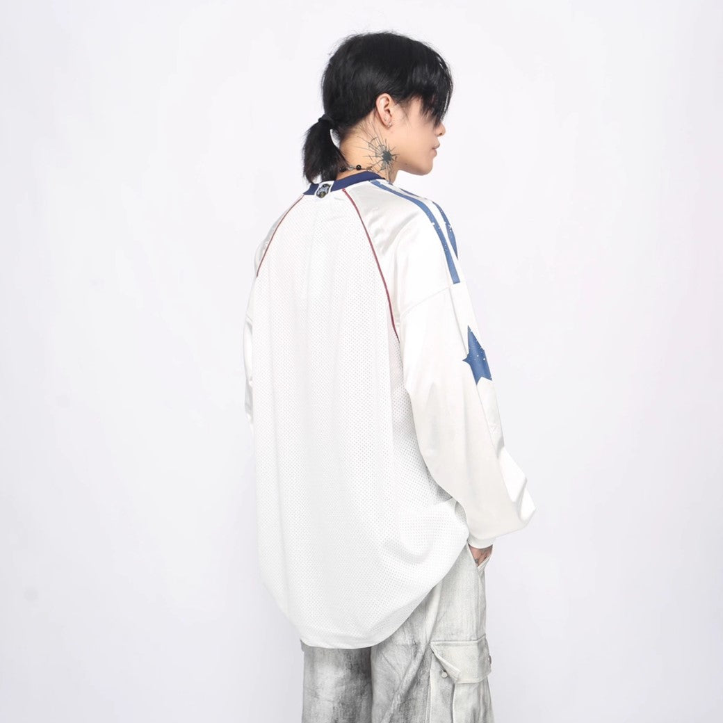 【Mz】Sporty casual star design long sleeve T-shirt  MZ0031