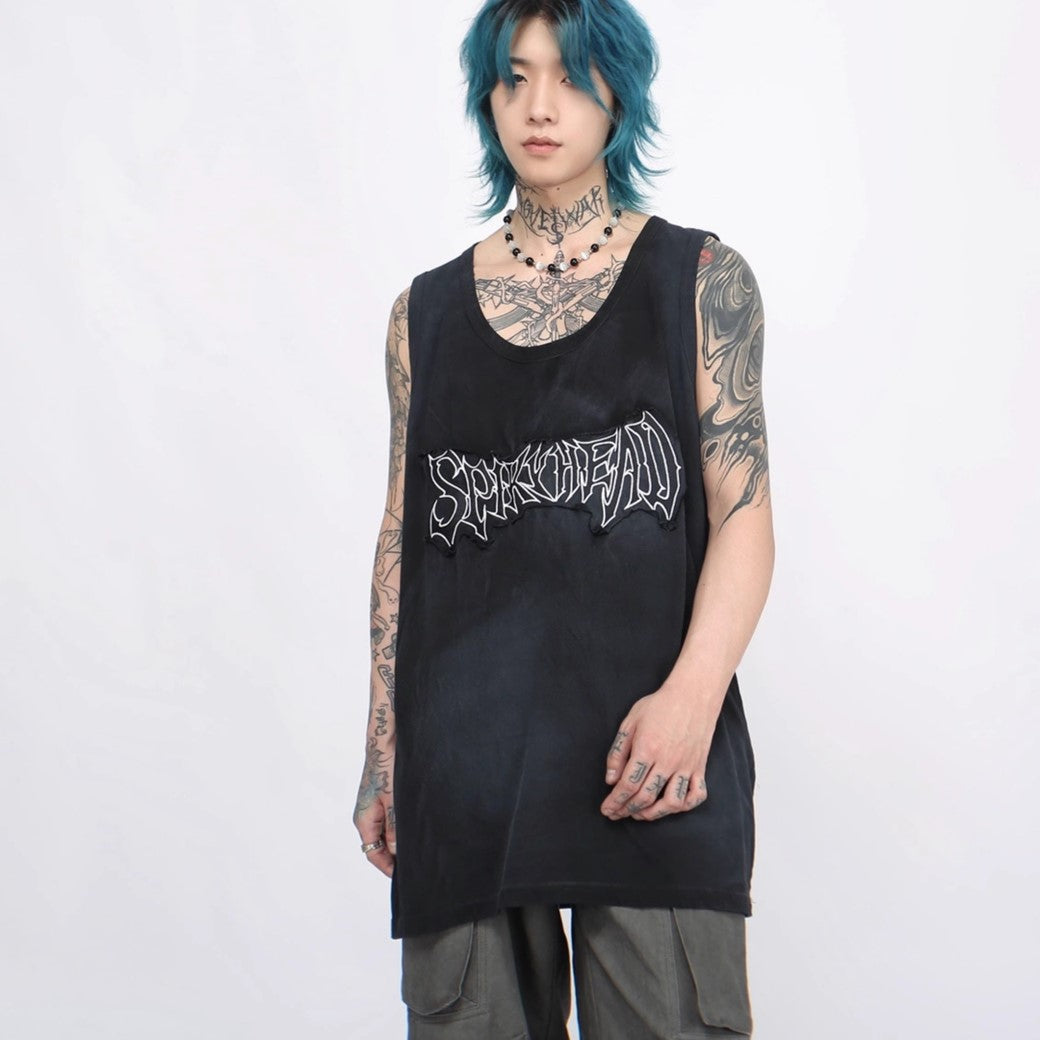 【Mz】Dirty style dull wash processed sublate in-shirt sleeveless T-shirt  MZ0023