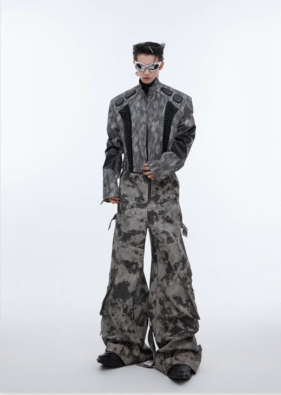 【Culture E】Random camouflage silhouette design wide pants  CE0151