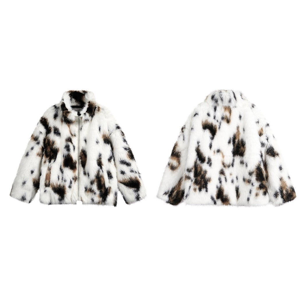 【Mz】Faux fur style design over full zip jacket  MZ0041