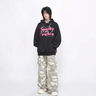 【Mz】Dull initial pinky design grunge hoodie  MZ0036