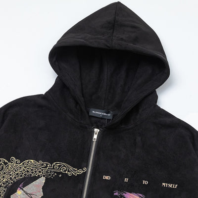 【NIHAOHAO】Dark Side Front Design Full Zip Hoodie  NH0181