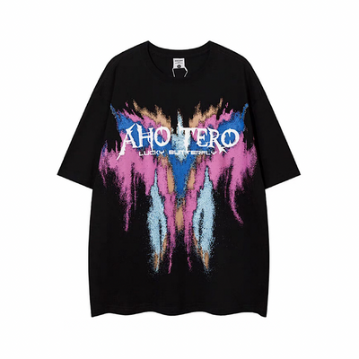 [NIHAOHAO] Paint Graphic Color Final Distant Short Sleeve T-Shirt NH0097