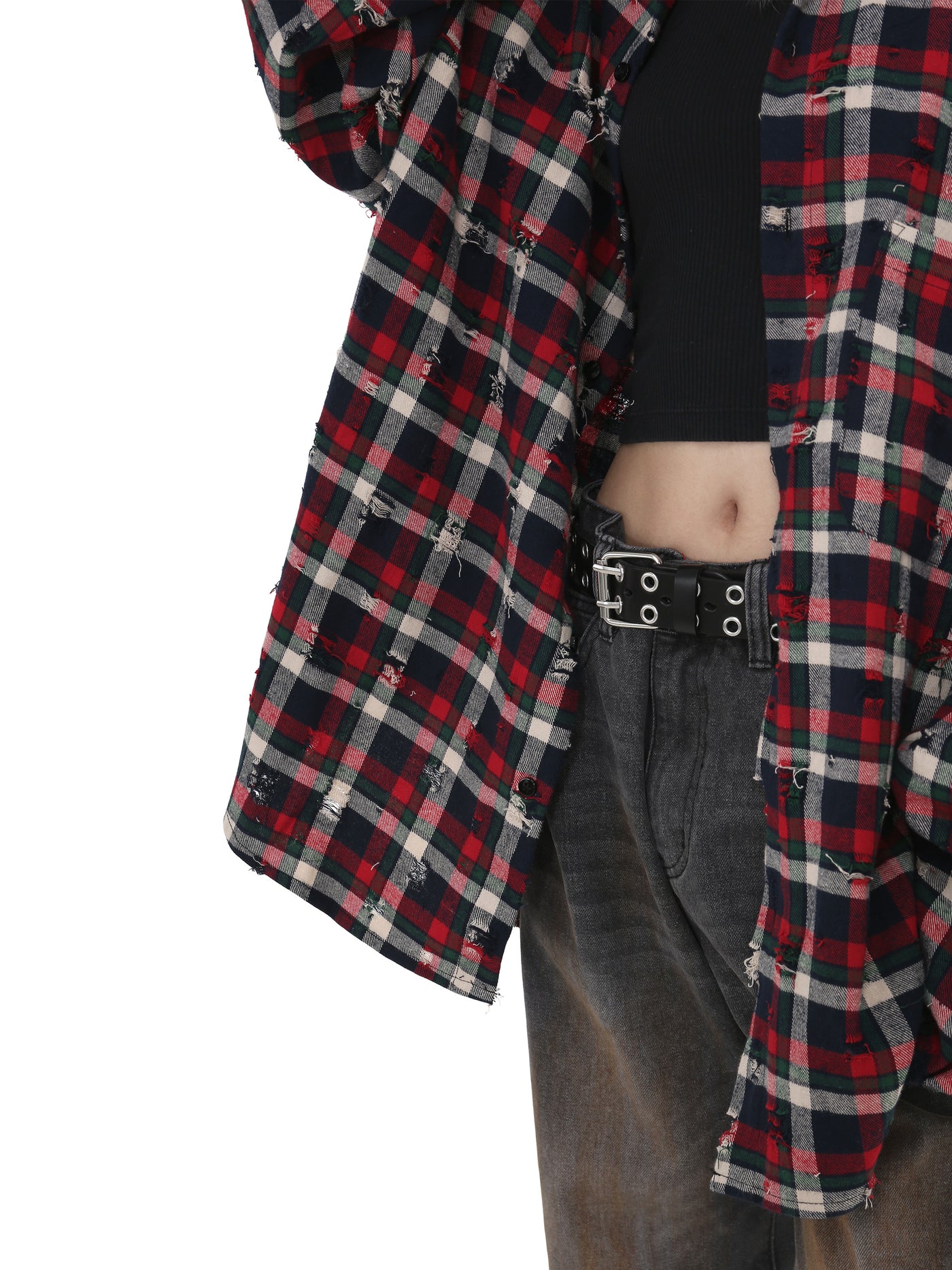 【GIBBYCNA】Grunge over check pattern natural style long sleeve shirt  GC0028