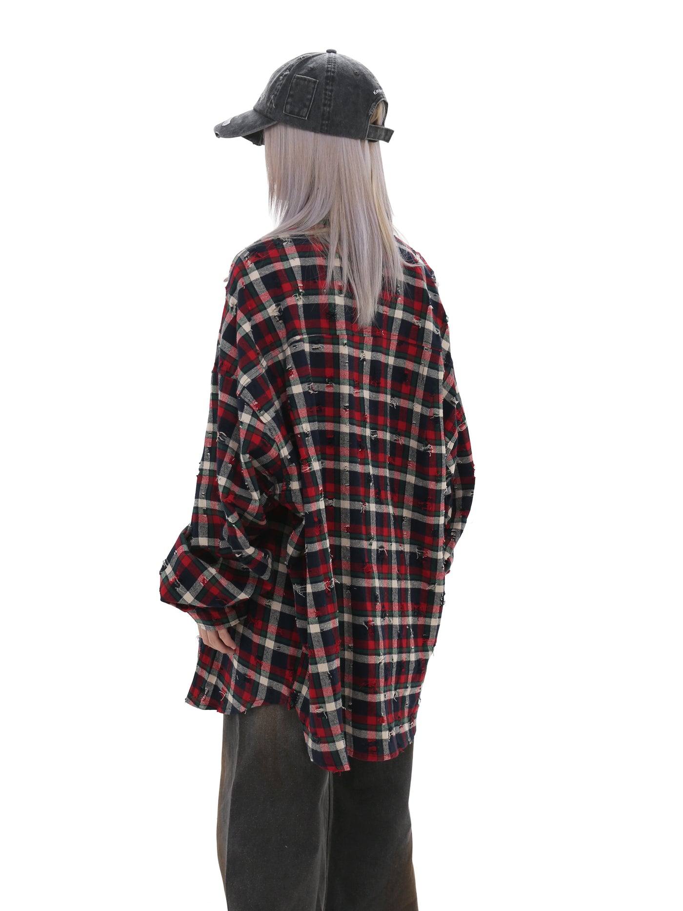 【GIBBYCNA】Grunge over check pattern natural style long sleeve shirt  GC0028