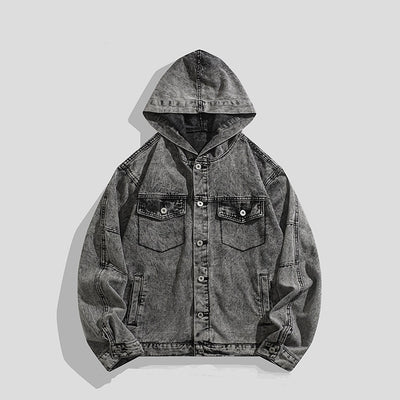 【BMOB】Vintage Grey Denim Style Hoodie Plus Jacket  BM0002