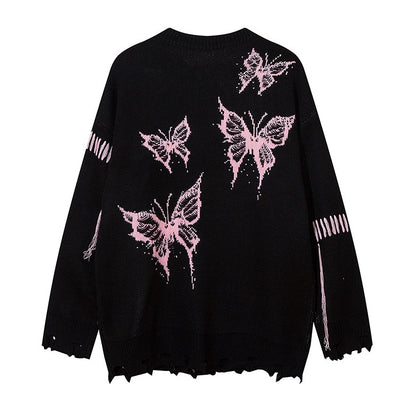 【k787】Summit middle stitching design butterfly knit  KL0001