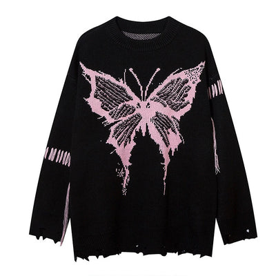 【k787】Summit middle stitching design butterfly knit  KL0001