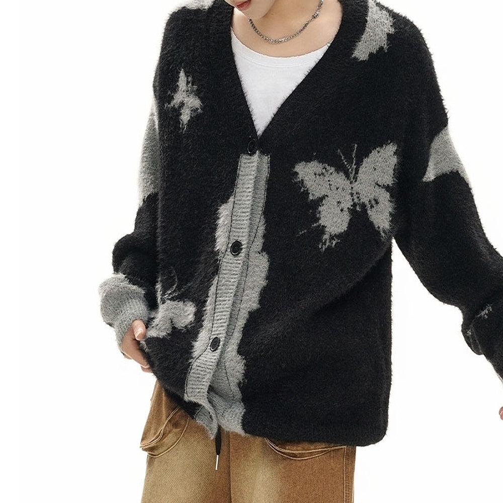 【k787】Dark design color butterfly style over cardigan  KL0003