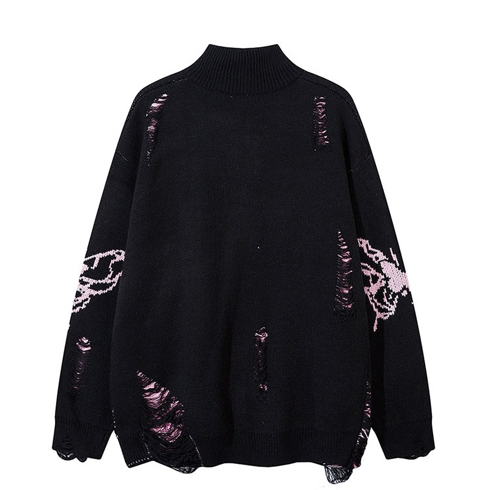 【k787】High neck style butterfly pattern design knit  KL0004