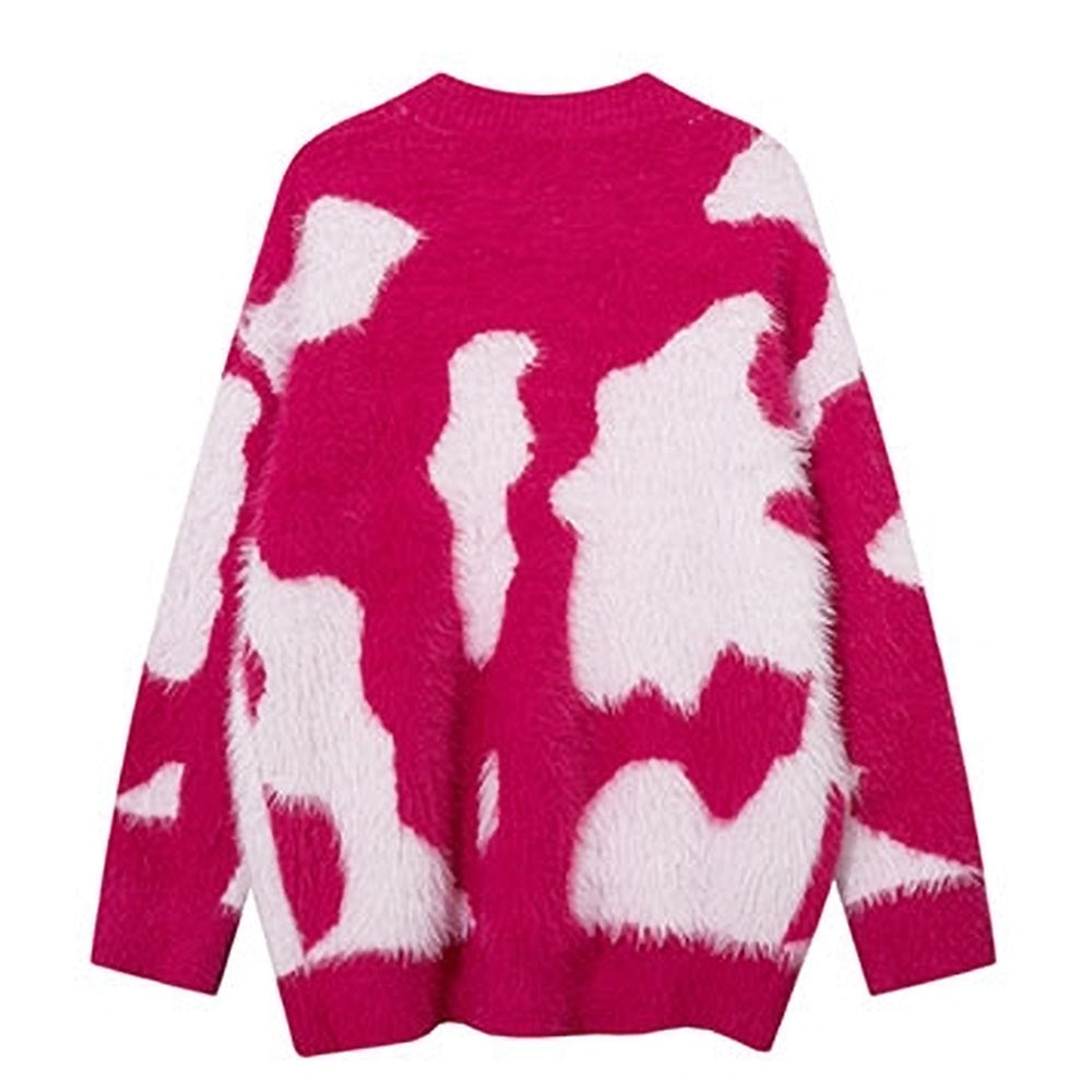 【k787】Vivid design color-balanced cow print style cardigan  KL0005