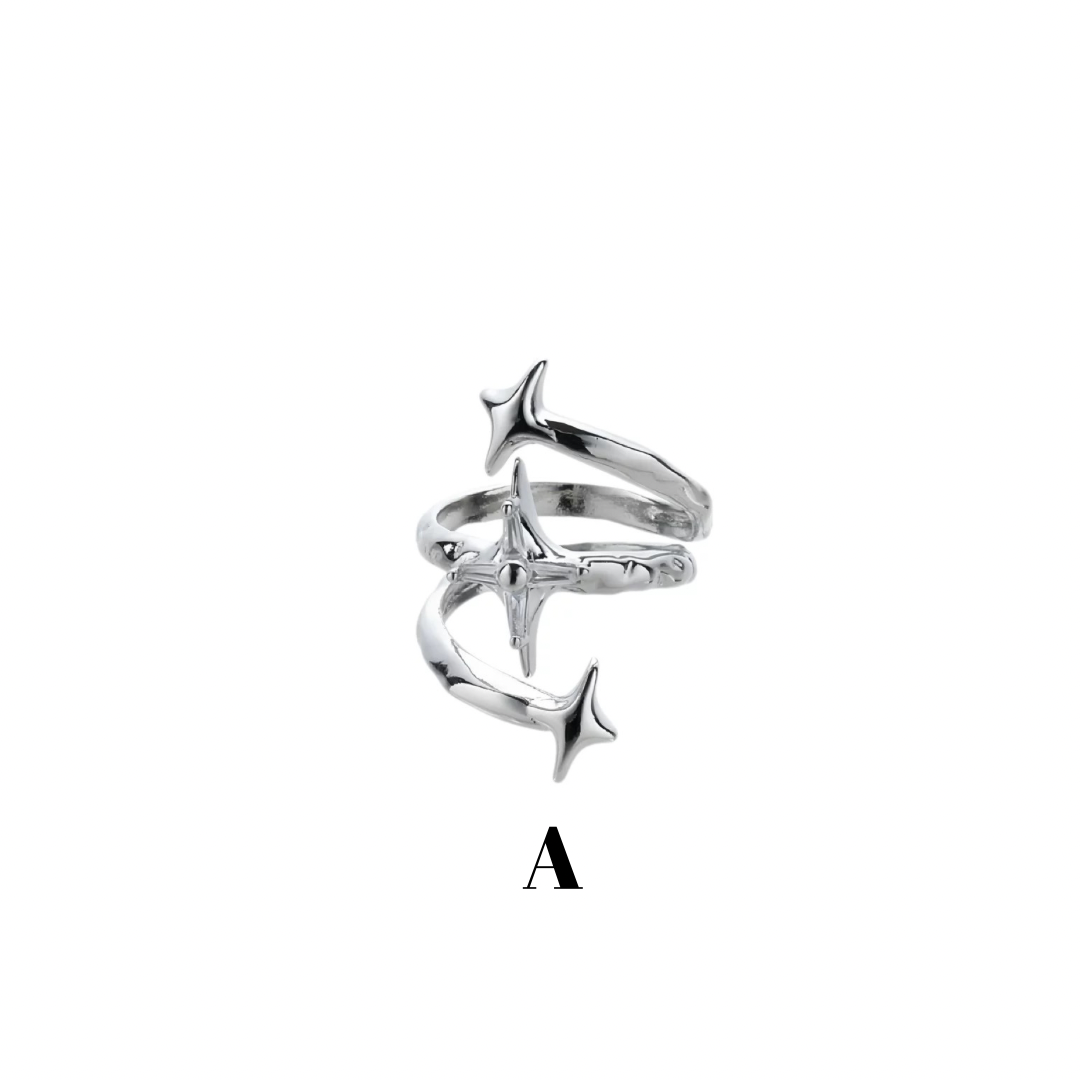 【CHEALIMPID】Cross gimmick unique design silver ring  CL0007