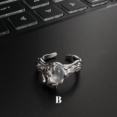 【CHEALIMPID】Front pearl design silver gimmick ring  CL0010