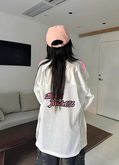 【Take off】Pop color oversized front number sporty short sleeve T-shirt  TO0033