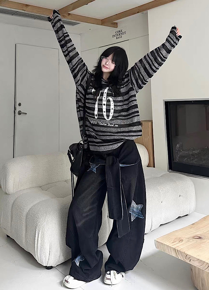 【Take off】Waist-changing design wide balloon silhouette denim pants  TO0034