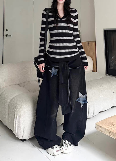 【Take off】Waist-changing design wide balloon silhouette denim pants  TO0034