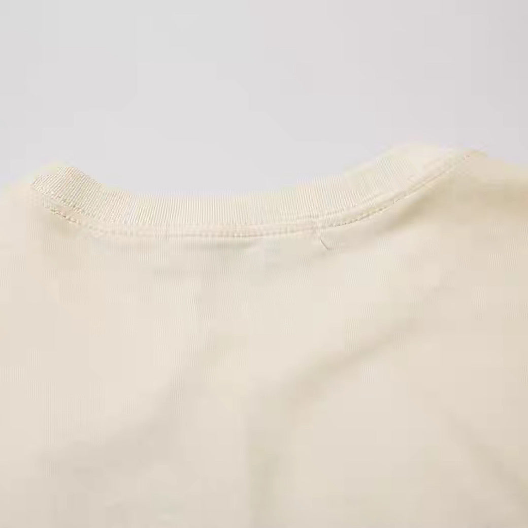 [NIHAOHAO] Dark pink color base front short sleeve T-shirt NH0109