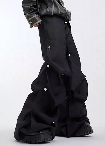 [Culture E] Step design silhouette mode blacking pants CE0097