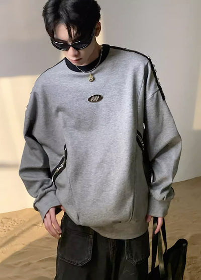 Marble line silhouette oversized sweatshirts  HL2962