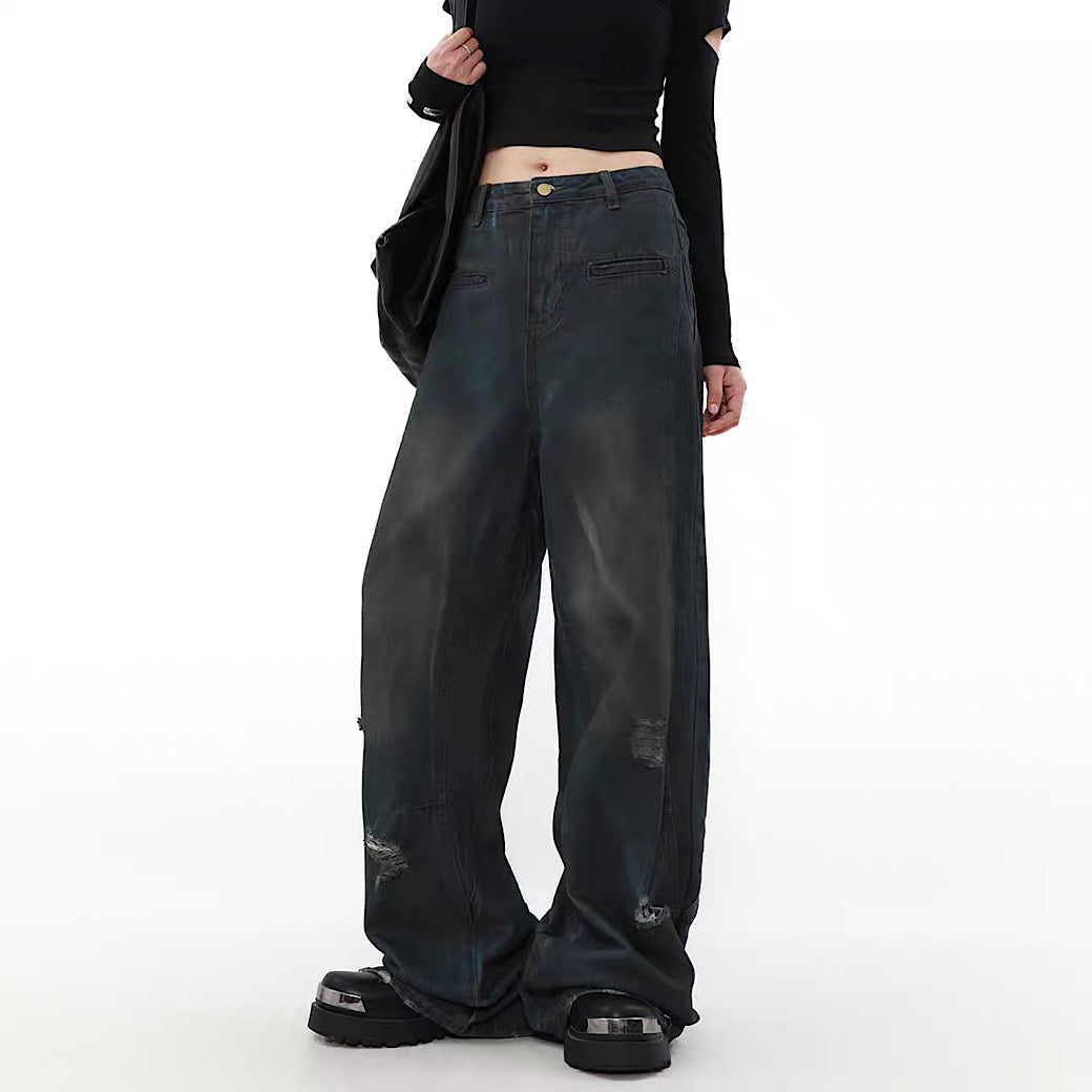 【MR nearly】Dull wash color simple design denim pants MR0070 – HI-LANDER