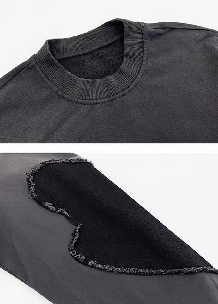 【MICHINNYON】Front cross design short length wide over sweatshirt  MY0058