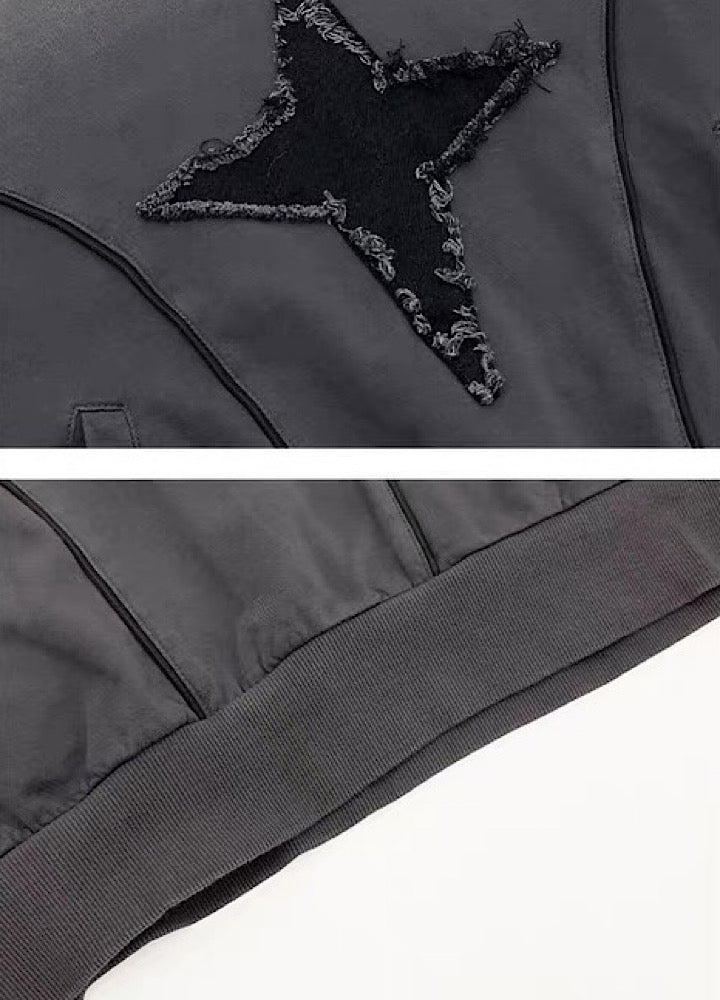 【MICHINNYON】Front cross design short length wide over sweatshirt  MY0058