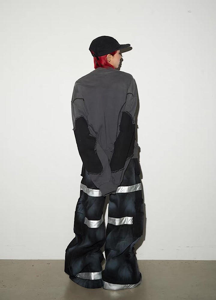【MICHINNYON】Front cross design short length wide over sweatshirt  MY0058