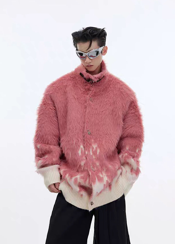 Culture E] Gradient flame color one zipper knit sweater CE0099 