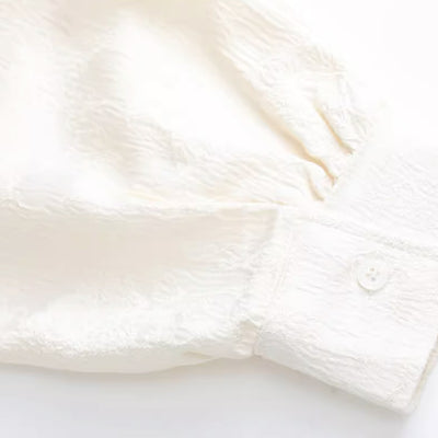 [ANNX] Big rose design tie set pure white shirt AN0004