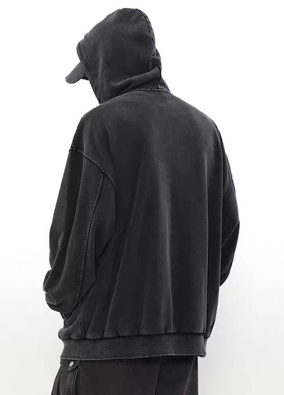 【MR nearly】High neck hoodie type vintage color zip hoodie  MR0072