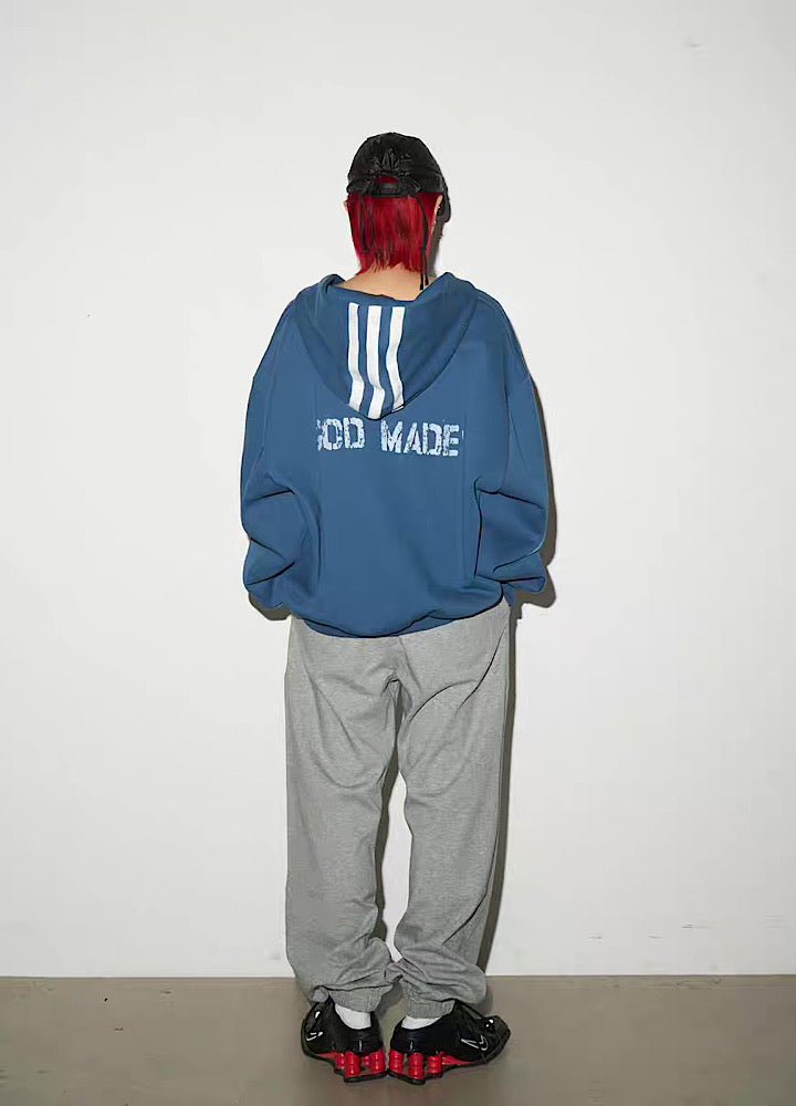 【MICHINNYON】Wide Over Big Hoodie Front Line Design Hoodie  MY0063