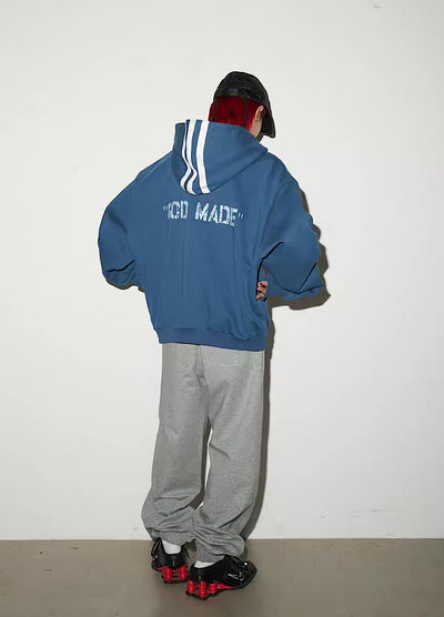【MICHINNYON】Wide Over Big Hoodie Front Line Design Hoodie  MY0063