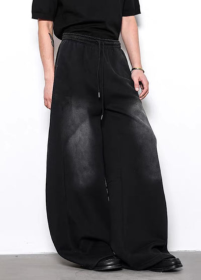 【BLANKIN】Side number design washed wide sweatpants  BI0001