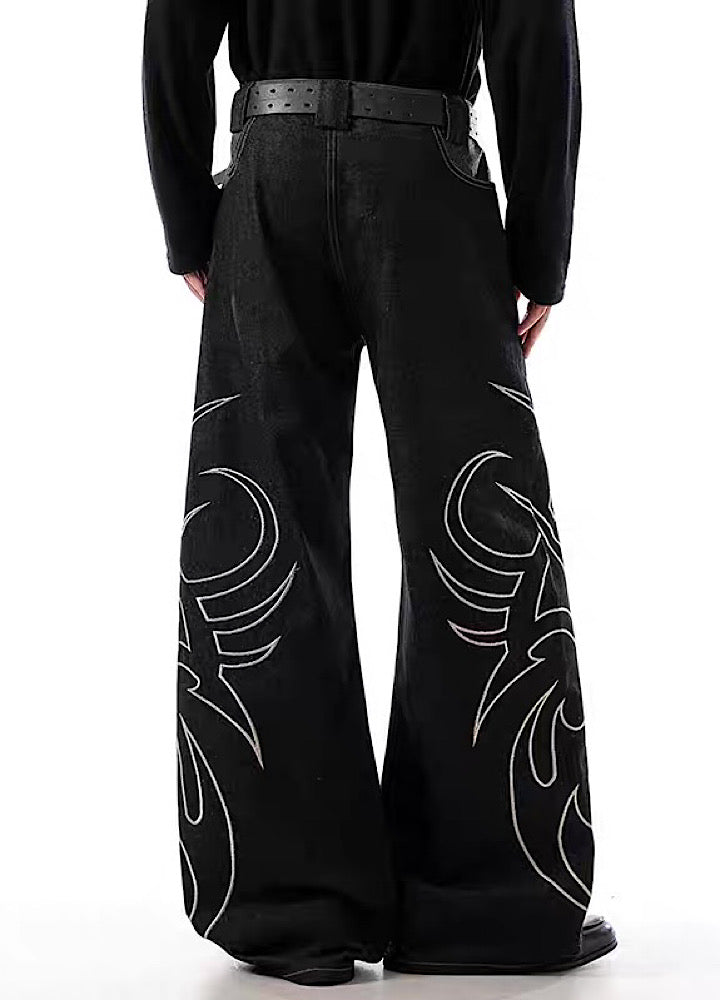 【BLANKIN】Side grunge design front pocket wide balloon denim pants  BI0005